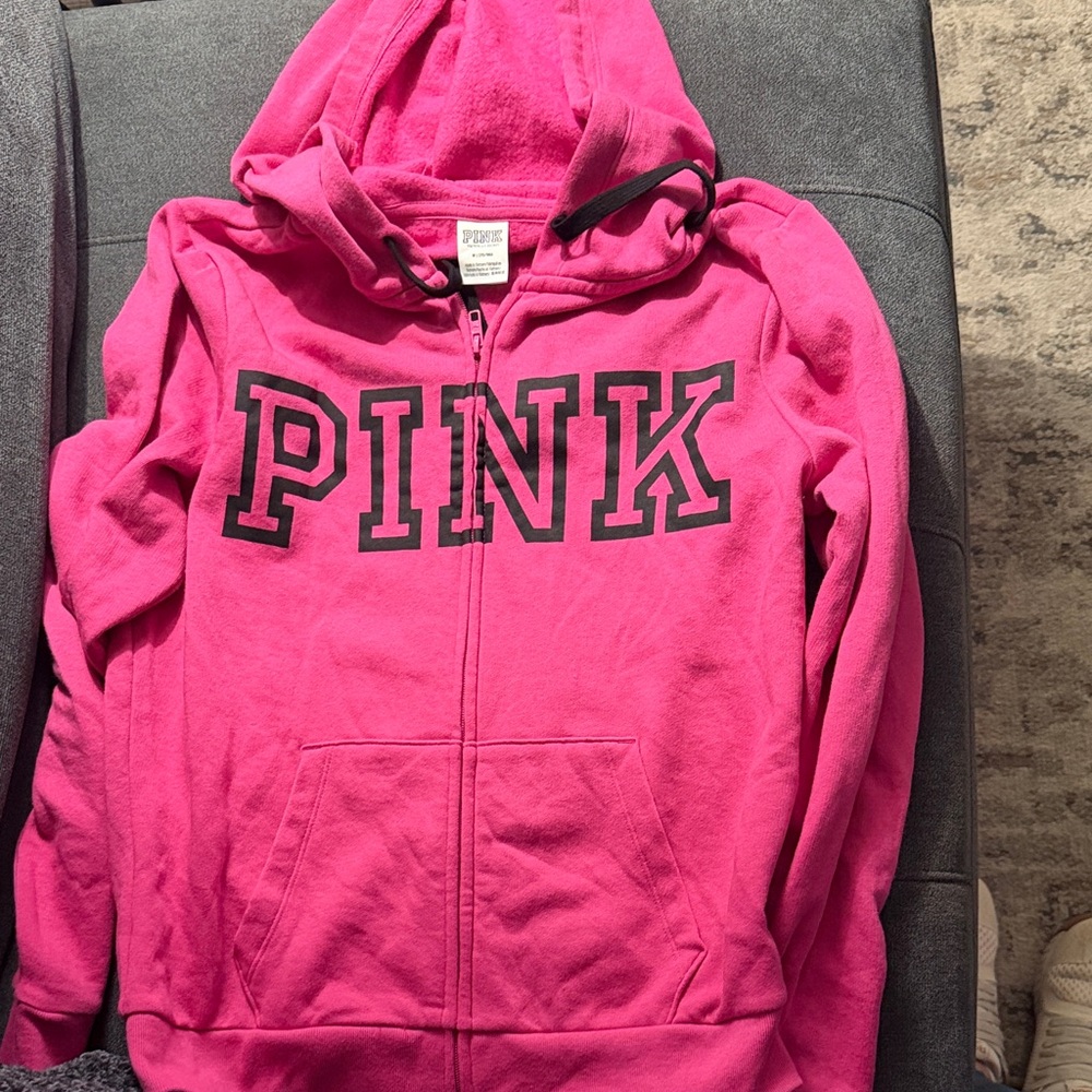 Victoria's Secret Pink Hoodie with Black Lettering